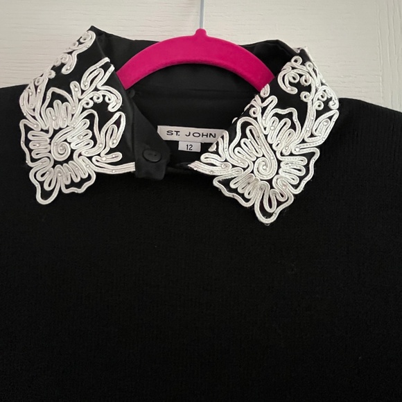 Vintage St. John Collection Marie Gray Black Short-Sleeved Shirt - Picture 3 of 5